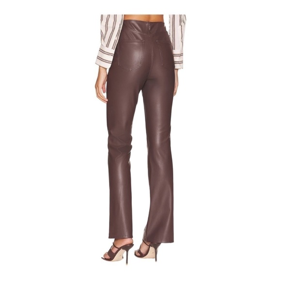 AFRM x Revolve Vegan Leather Pant Alyssa Pant Baby Boot High Waist Pull On XS - Picture 3 of 11